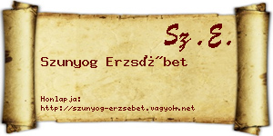 Szunyog Erzsébet névjegykártya